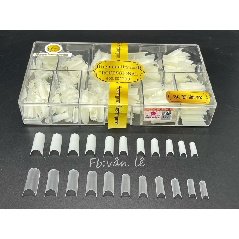 móng ống tre nhám hsm đục trong dán móng tay nail