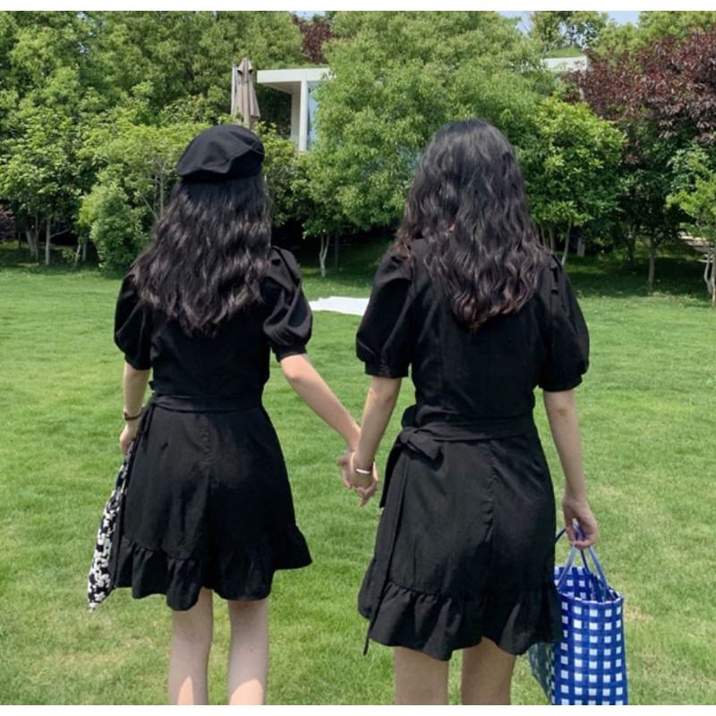 ❤Đầm đen tà chéo ulzzang❤ 2 kiểu siêu phẩm | BigBuy360 - bigbuy360.vn