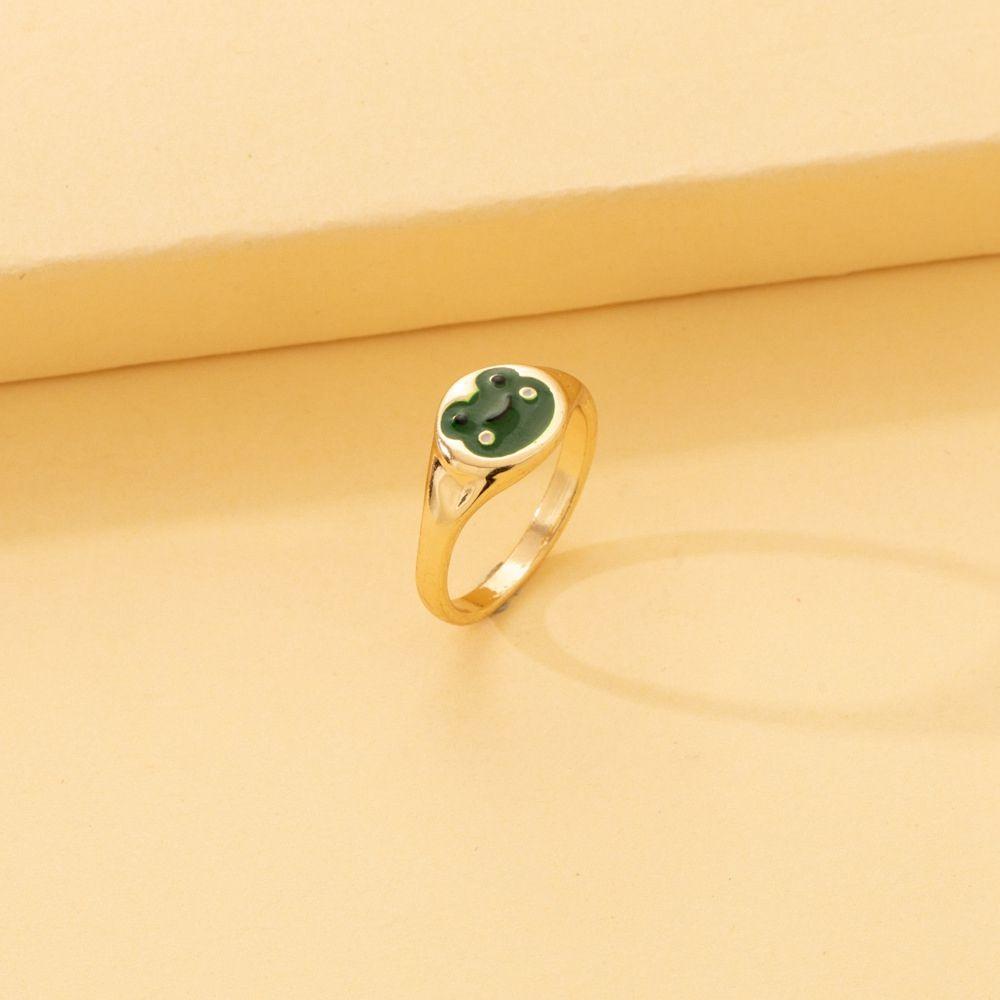 Nhẫn Hình Ếch Hoạt Hình Phong Cách Hip hop Hàn Quốc