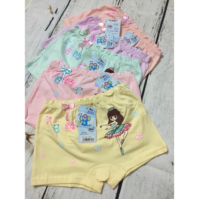 COMBO 5 QUẦN CHÍP ĐÙI COTTON HÌNH BÉ GÁI 0728