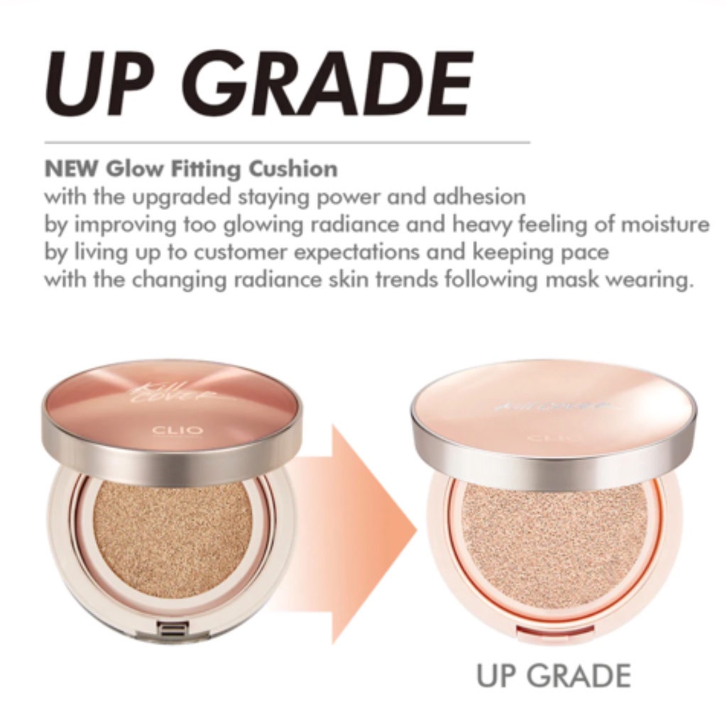 Phấn Nước Căng Mướt Da Clio Kill Cover Glow Fitting Cushion Spf50+ Pa+++ 15G (Tặng 1 lõi Refill)