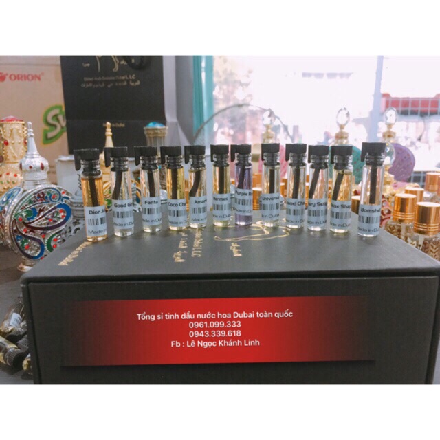 Set tinh dầu Dubai mini 3ml ( 10 chai )