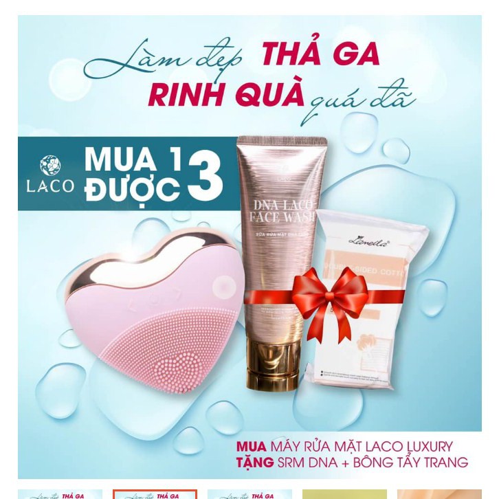 Máy rửa mặt Laco Luxury Tặng Sữa rửa mặt Laco Marosa & kem đánh răng