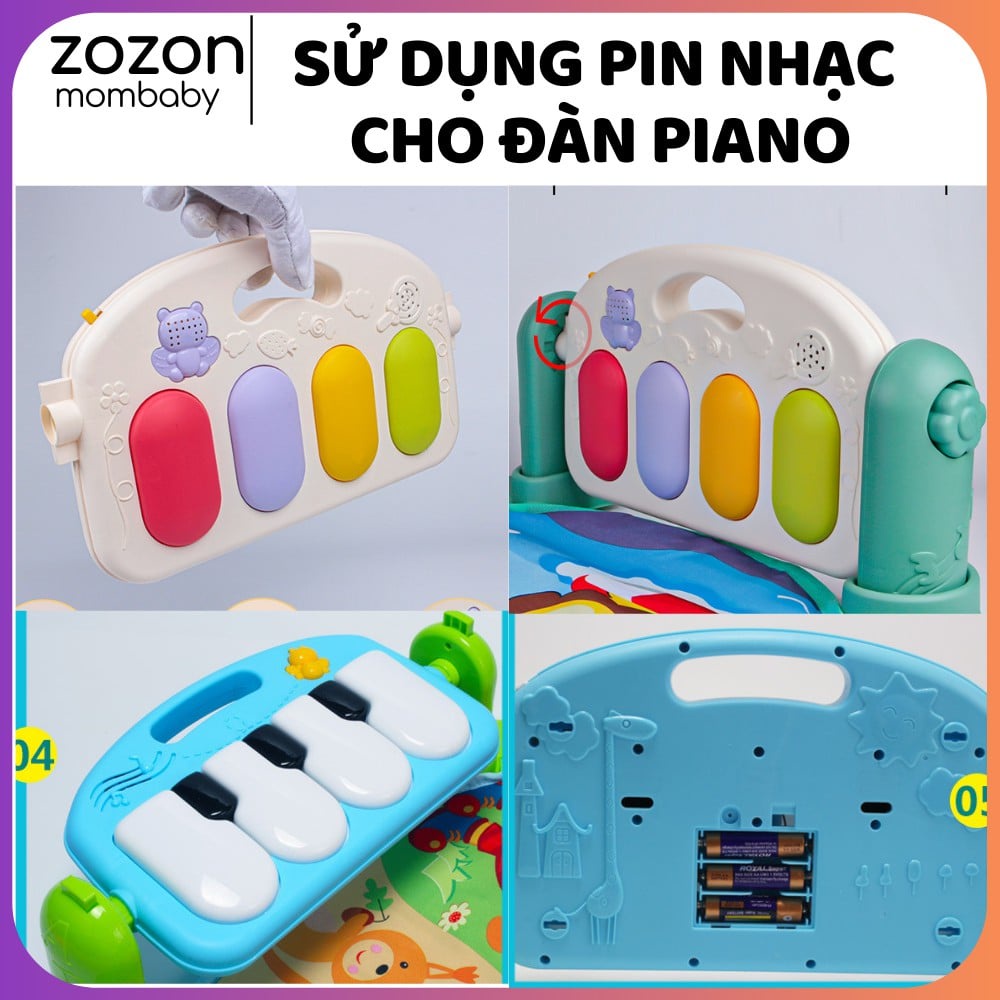 Thảm nhạc cho bé HÌNH GẤU, Thảm đàn piano đồ chơi cho bé sơ sinh nằm chơi cho bé từ 2 tháng tuổi