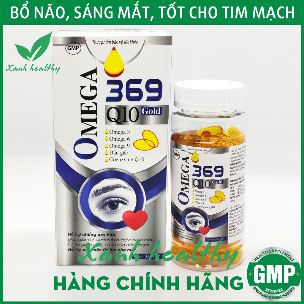 Omega 369 Q10 Gold Viên dầu cá  giúp Bổ não, sáng mắt, khỏe mạnh tim mạch, tăng cường trí nhớ