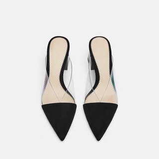 Guốc zara mica bít mũi quai trong mũi nỉ xuất dư fullbox tag mác