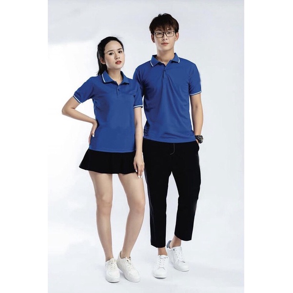Áo polo, áo polo nam nữ phối viền mặc đồ đôi nam nữ siêu đẹp phom dáng chuẩn