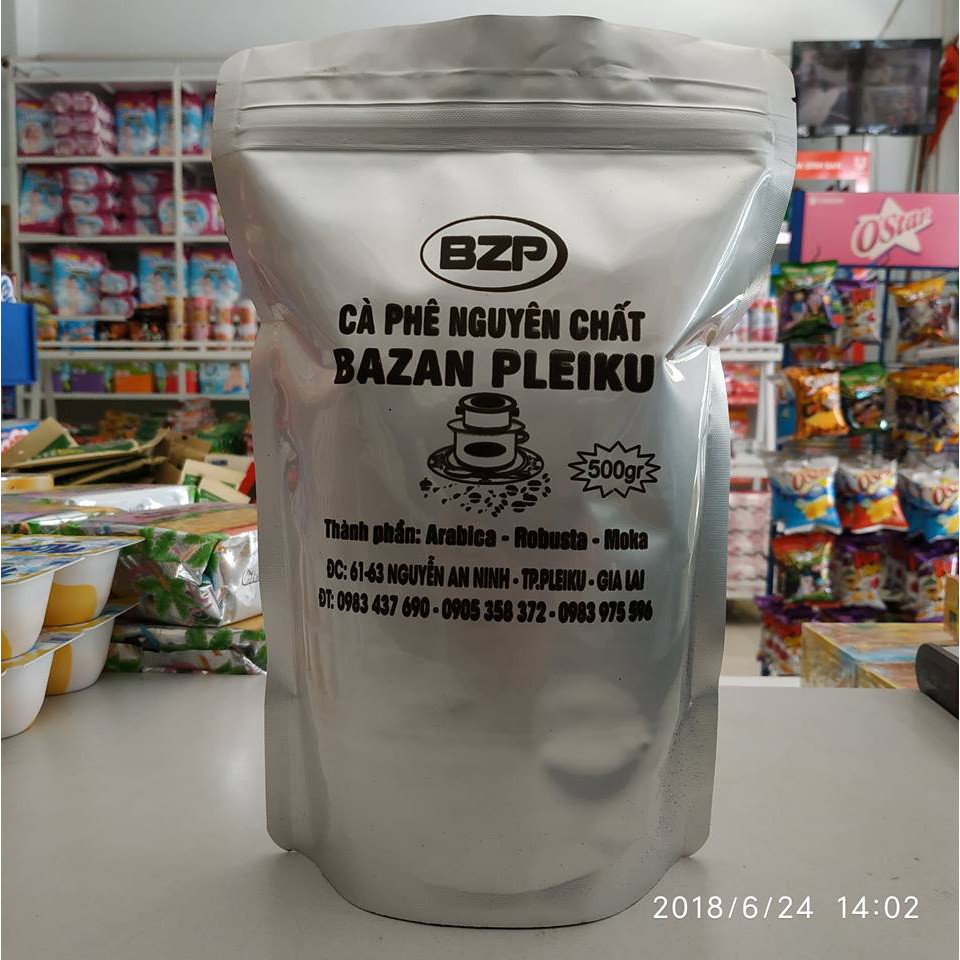 Cafe Nguyên Chất Bazan Pleiku (loại I bịch 500g)