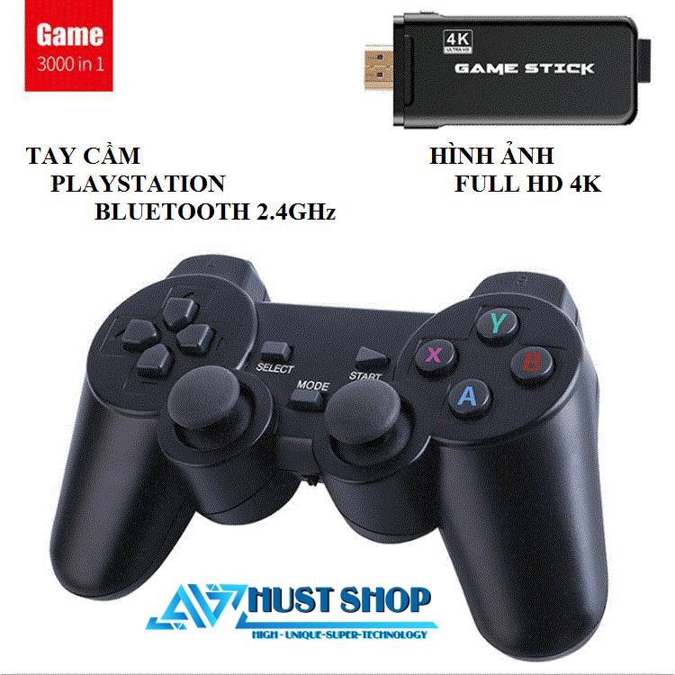 Máy Chơi Game 4 Nút Playstation 1 Tay Cầm Bluetooth 3000+ Trò PS1 MAME Game Cổ Điển FULL HD