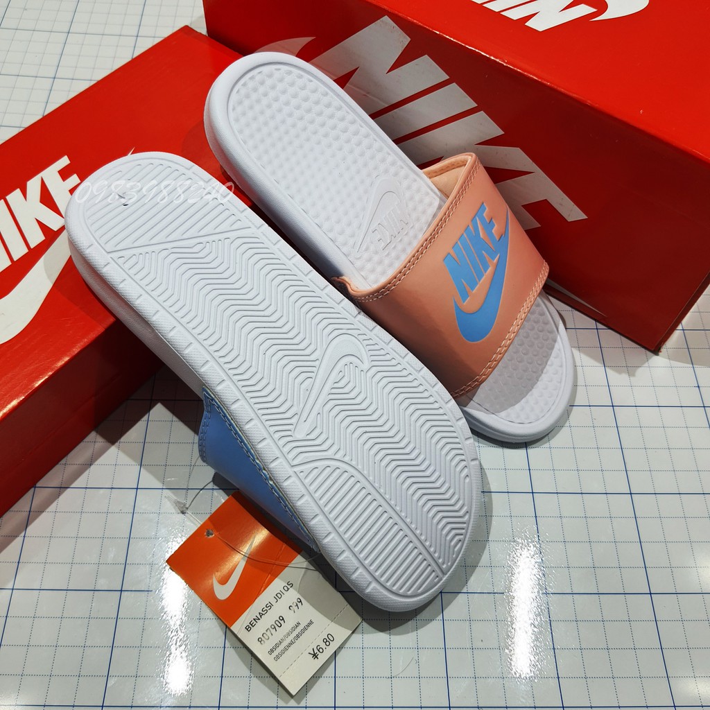 [Hộp Nike] Dép Nike Nk quai ngang 2 màu nam nữ đầy đủ tem, mác, lót dày, tem size in nhiệt trong lót, tặng hộp hãng.