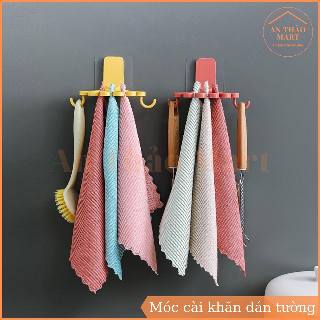 Móc Treo Khăn Đa Năng Dán Tường, Móc Cài Khăn Tắm Khăn Mặt Khăn Lau Bếp Tiện Lợi