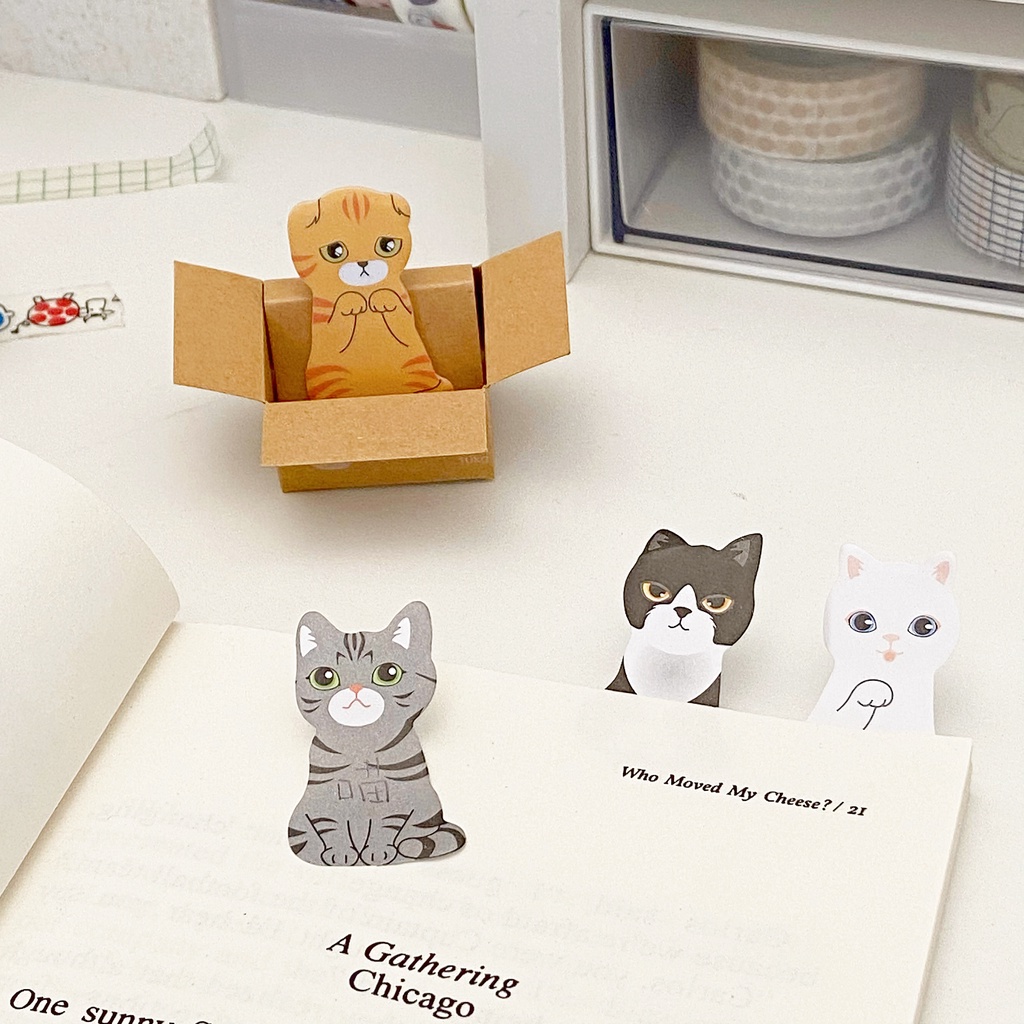 Giấy Ghi Chú Hình Mèo Hoạt Hình Đáng Yêu