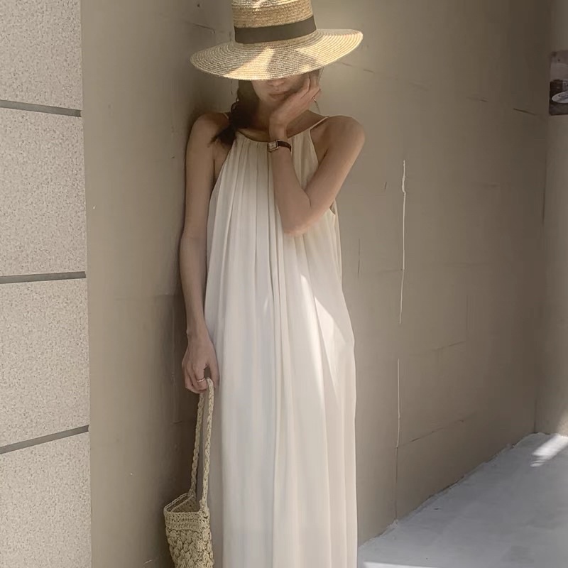 Đầm dây maxi hở lưng