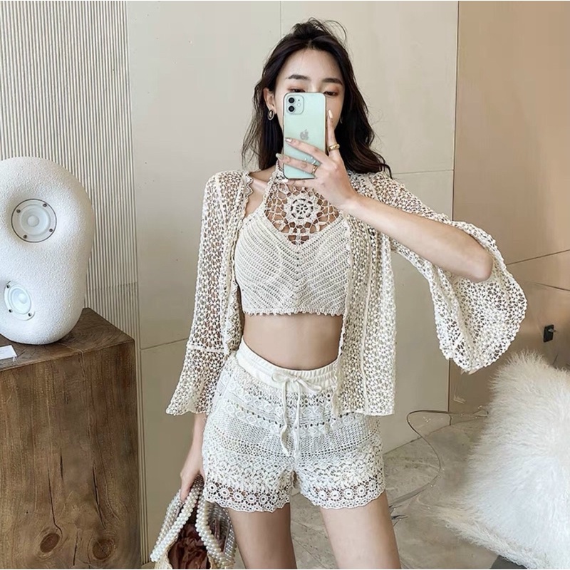 29-Bộ đồ bơi bikini⚡️Set ren đi biển 3 món sang chảnh(Có bán lẻ)