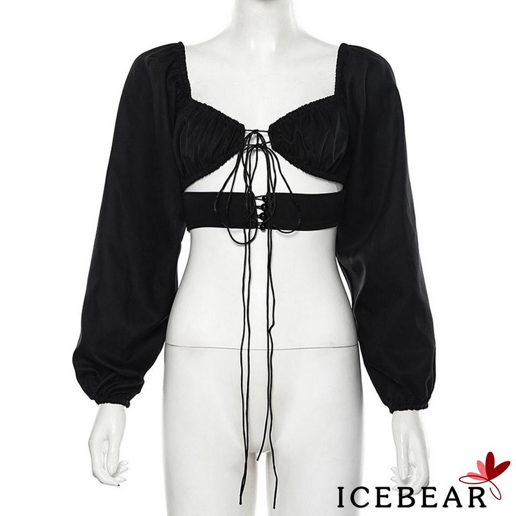 Áo Tay Dài Lưng Cao Quyến Rũ Cho Nữ