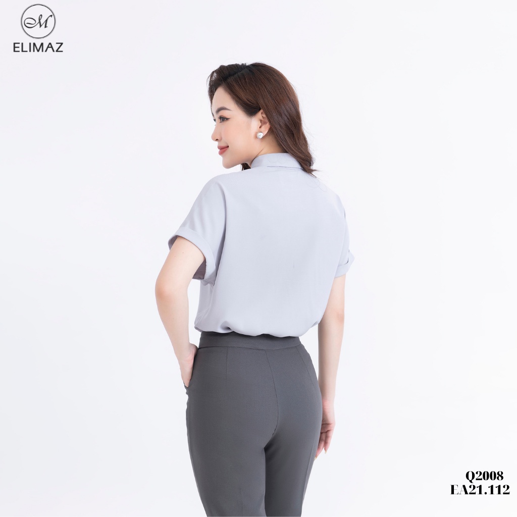 Áo sơ mi nữ công sở Elimaz cánh rơi gấp gấu EA21.112