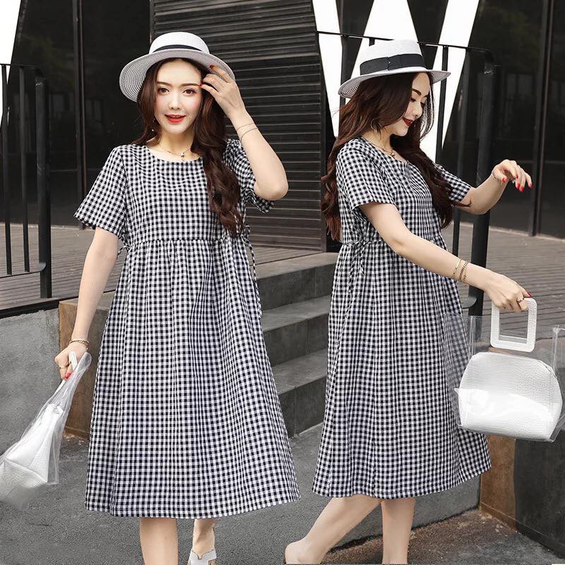 đầm bầu MMS_1015 caro đen