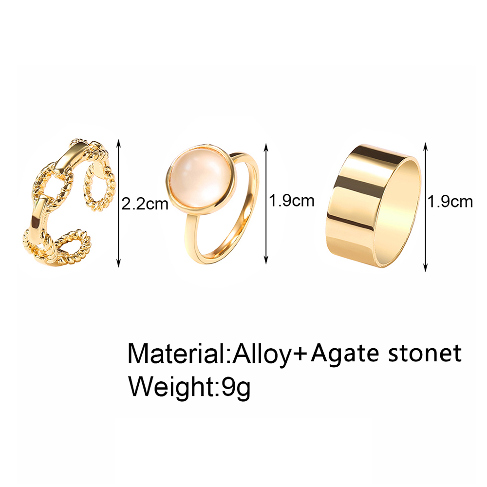 Set Nhẫn Đeo Tay Kim Loại Phong Cách Bô-Hem Cho Nữ
