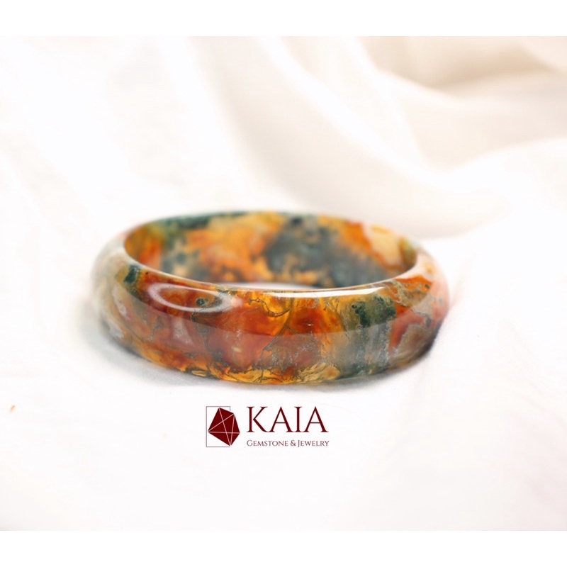 Vòng tay phong thủy Băng Ngọc Thuỷ Tảo size 54 đá thiên nhiên phụ kiện thời trang KAIA