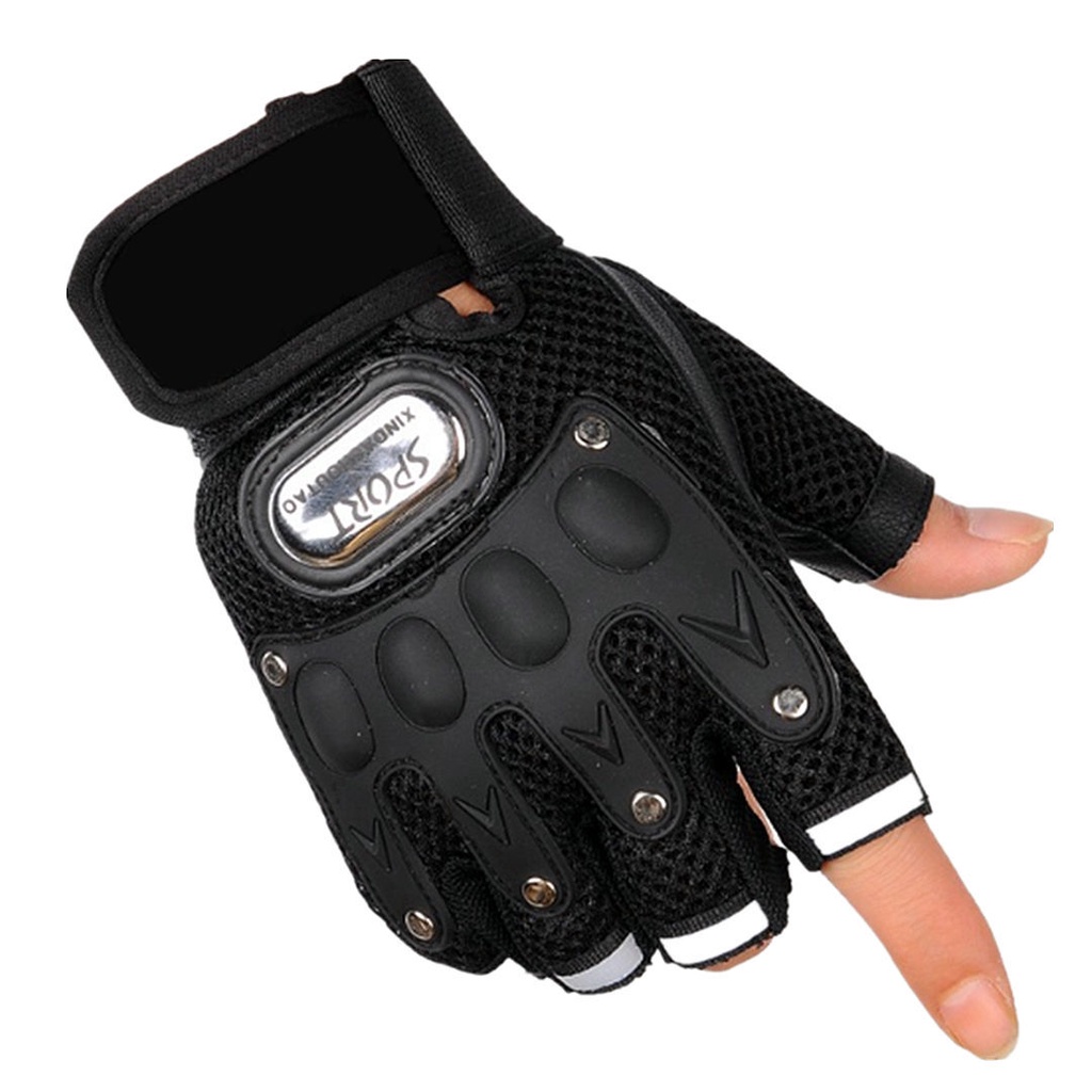 Găng Tay Da Hở Ngón Tập Thể Thao Cho Nam