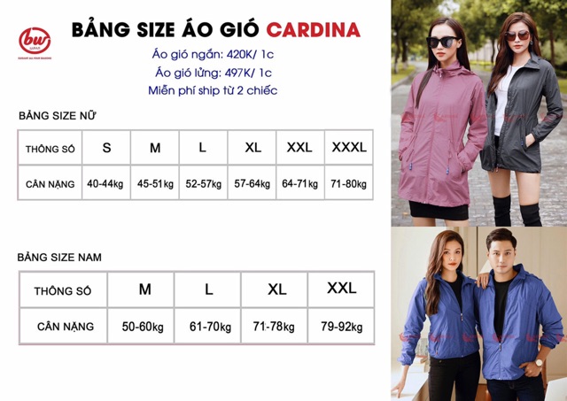 ÁO GIÓ NỮ CARDINA DÁNG DÀI HÀNG CHUẨN XỊN