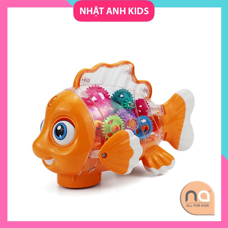 [TẶNG PIN] Đồ Chơi Cá Robot bánh răng, ánh sáng, âm thanh, di chuyển thông minh cuốn hút cho bé