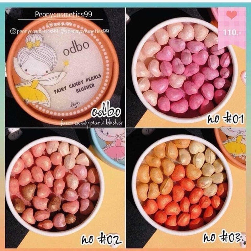 Phấn Má Hồng Dạng Viên ODBO Fairy Candy Pearls Blusher LOVE 20g | BigBuy360 - bigbuy360.vn