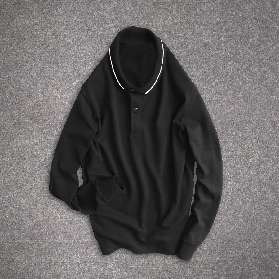 Áo polo thun nam tay dài cổ bẻ chất vải cotton mềm mịn, nhiều màu basic