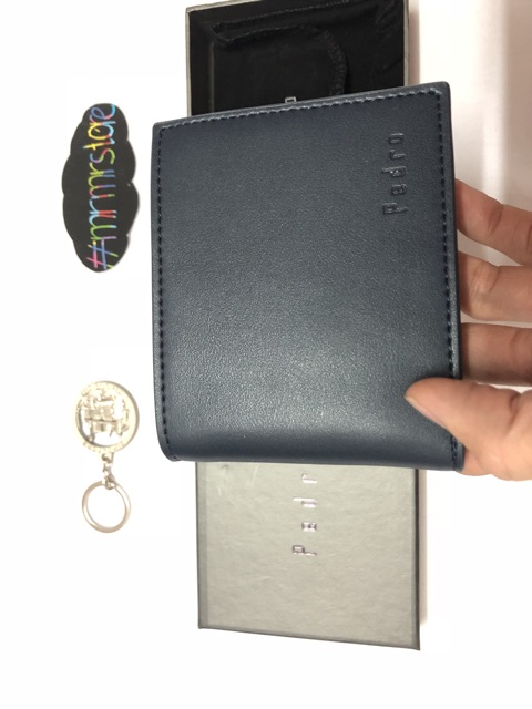 Ví nam PEDRO ngắn trơn logo chìm hàng xuất dư VN02