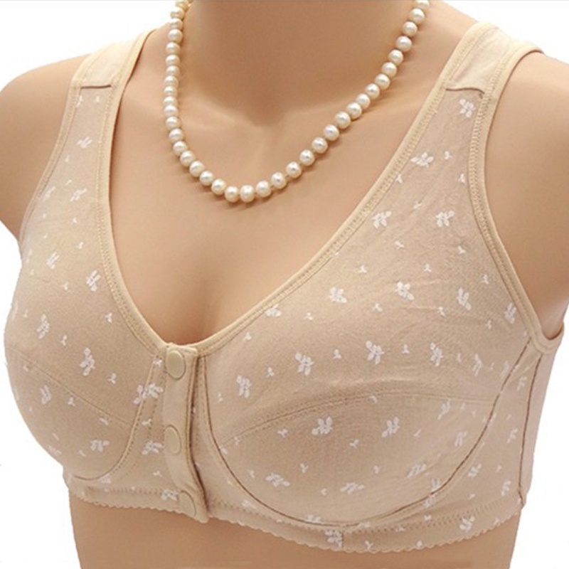 Áo Ngực Thể Thao Không Gọng Vải Cotton Cài Khóa Trước Plus Size