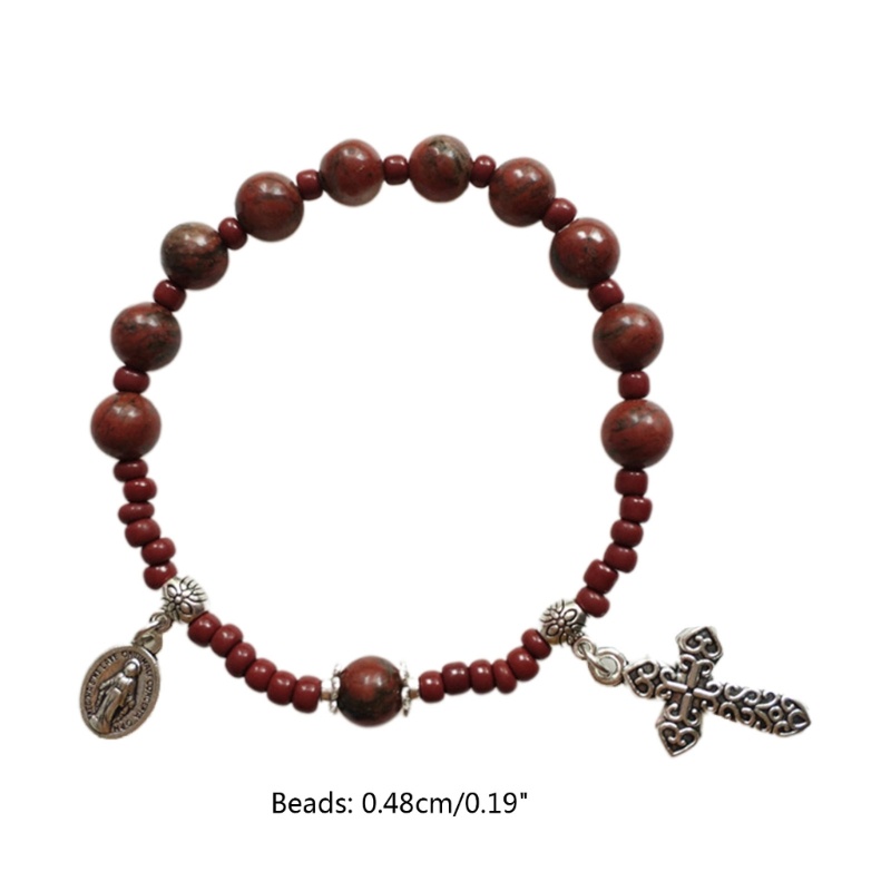 Flgo Vòng Tay Chuỗi Hạt Thủy Tinh Thánh Giá Công Giáo / Đám Cưới F