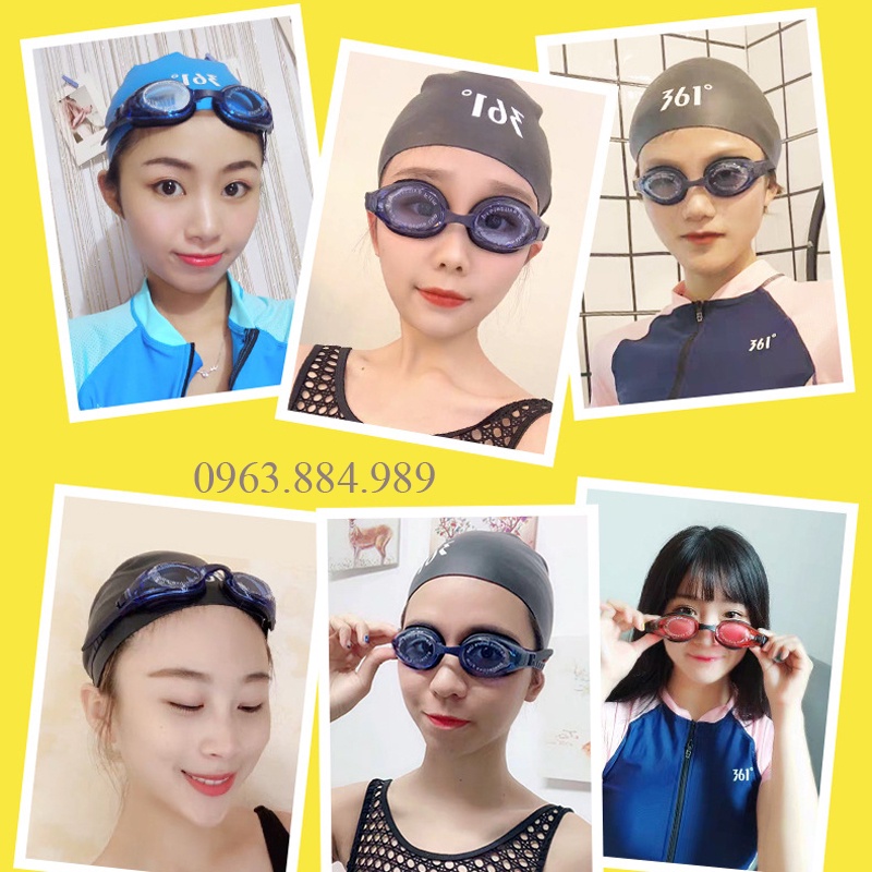 Combo kính bơi KB.01 và Mũ bơi M.01 thương hiệu thể thao 361 chất lượng tuyệt vời cho mọi đối tượng