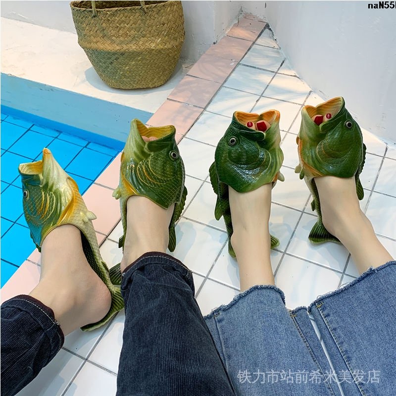 Dép Hình Con Cá Mang Ngoài Biển Vui Nhộn Thời Trang Mùa Hè Cho Phụ Huynh Và Bé|