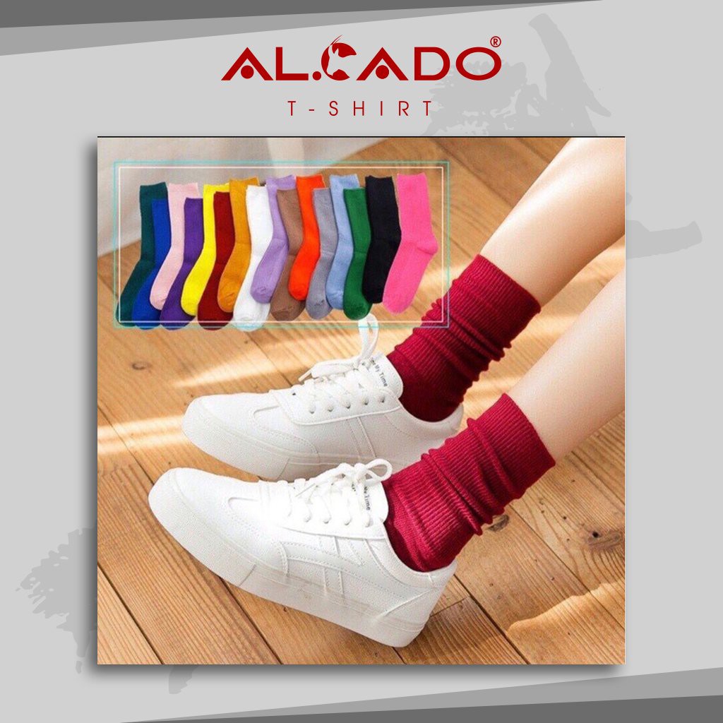 Tất Nam Nữ Nhún Cổ Cao đẹp kháng khuẩn 20 màu - ALCADO