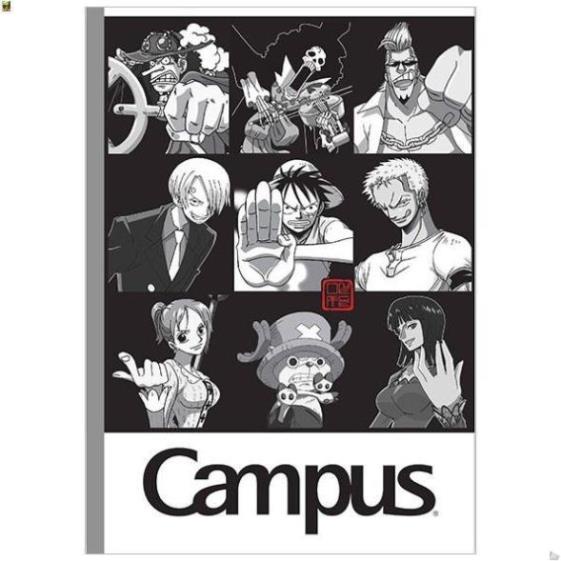 [Lốc 10 cuốn] Tập Học Sinh B5 Kẻ Ngang Có Chấm 120 Trang - Campus One Piece Black &amp; White ...