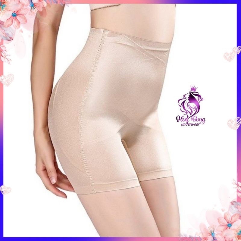 Quần gen bụng đùi su Lụa chống cuộn cao cấp _ Quần Gen Định Hình dáng đùi vát chéo đốt cháy mỡ thừa, siết bụng 8051