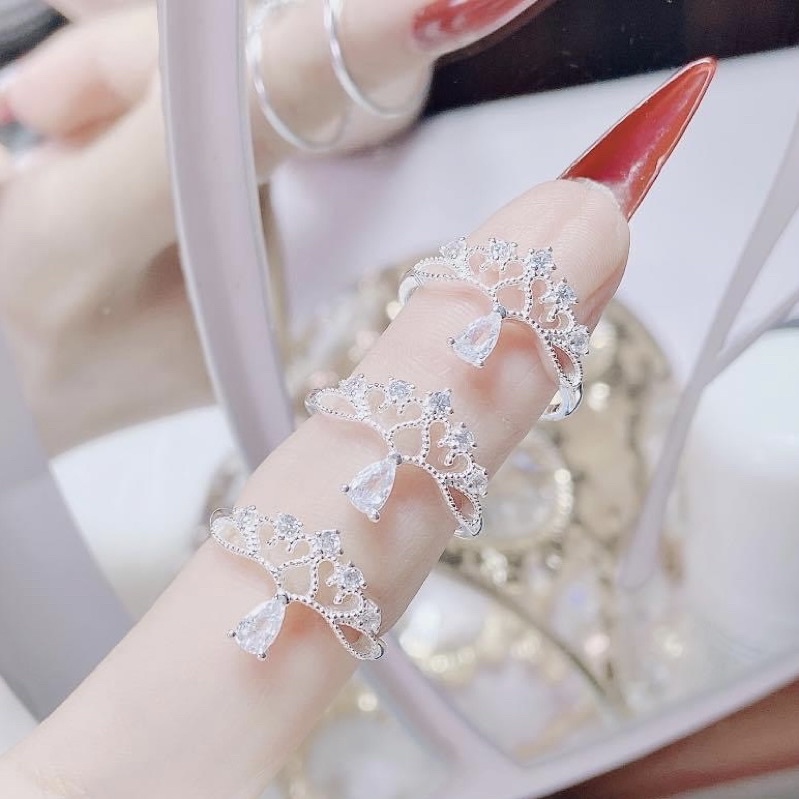 Nhẫn nữ bạc ta sáng bóng , siêu đẹp , tặng kèm hộp đựng - Vàng Bạc Khải Khải