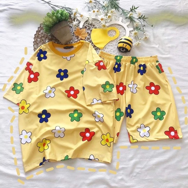 Set Bộ Hoa Unisex Dễ Thương Ảnh Thật 100%