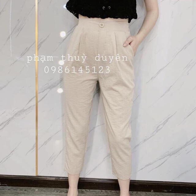 Quần baggy nữ đũi xước cao cấp