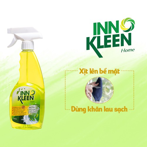 Xịt Tẩy Rửa Đa Năng Innokleen Diệt Khuẩn Tẩy Sạch Vết Bám Dầu Mỡ - 500ml