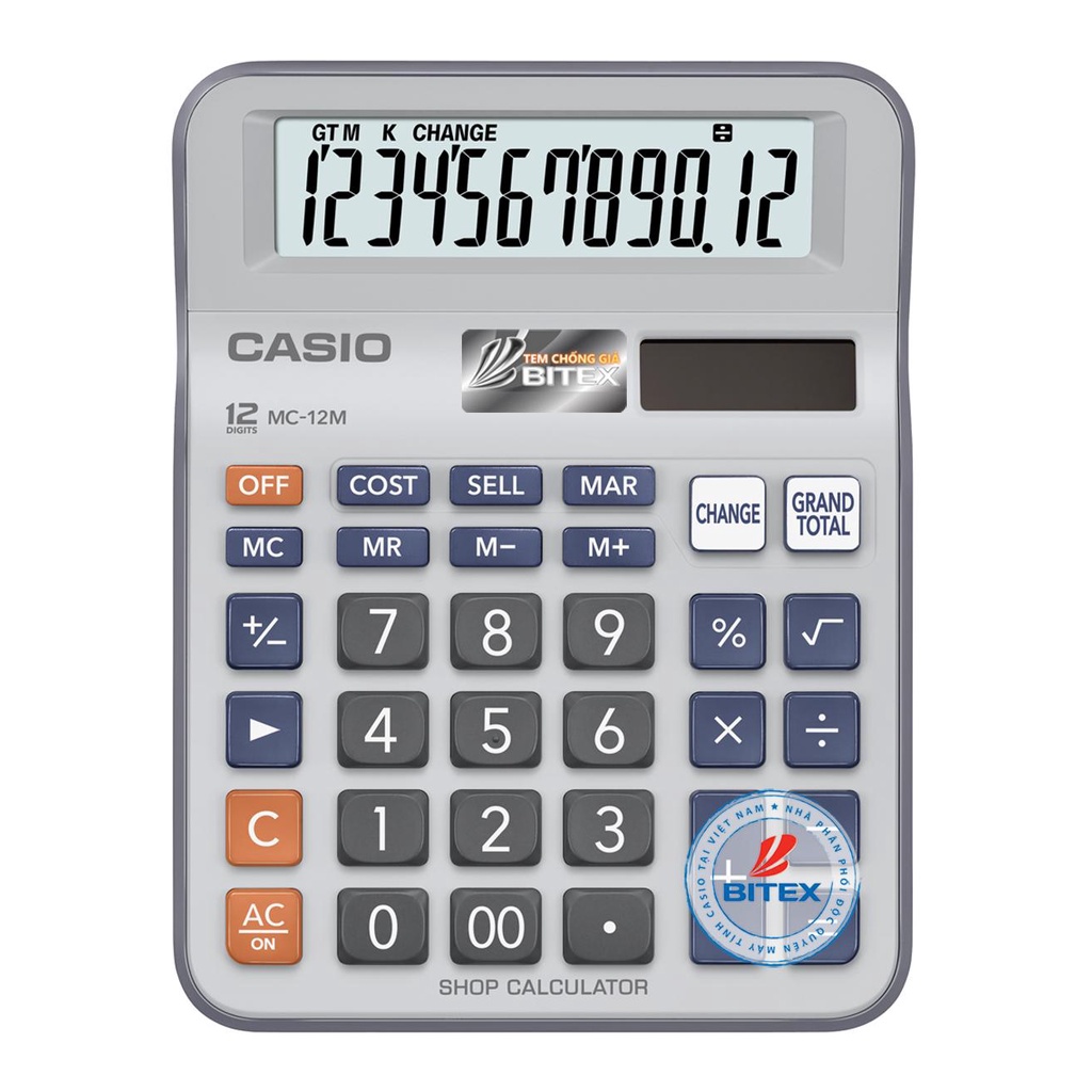 Máy tính casio MC_12M Chính Hãng.