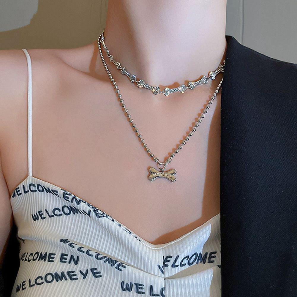 AROMA Vòng Cổ Dây Xích Dày Mặt Hình Học Đơn Giản Phong Cách Hàn Quốc Sang Trọng Cho Nữ