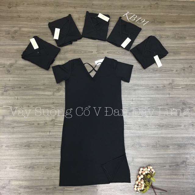 [ Mã FAMAYWA2 giảm 10K đơn 50K] Váy Suông Cổ V Đan Dây Lưng - Mặc Được 2 Kiểu | BigBuy360 - bigbuy360.vn