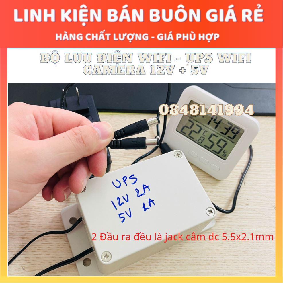 Bộ lưu điện UPS 8000mah mini 12V 3Ah 5v1A(chạy modem wifi được 4-5 giờ) bảo hành 3 tháng