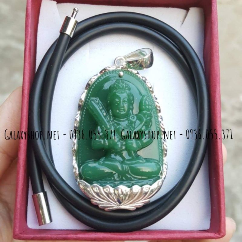Dây Chuyền Bạc Mặt Phật Bản Mệnh Tuổi Mùi, Thân, Dậu, Tuất, Hợi, Tý, Sửu, Mẹo, Thìn,Tỵ, Dần, Ngọ ₫á Màu Xanh