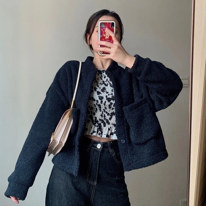 Áo khoác đệm bông ngắn phong cách Hàn Quốc thu đông hàng mới dành cho nữ