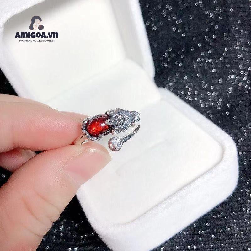 ✨✨Nhẫn Đồng Mạ Bạc Khắc Hình Sáu Trái Tim Phong Cách Cổ Điển Dành Cho Nam Nữ