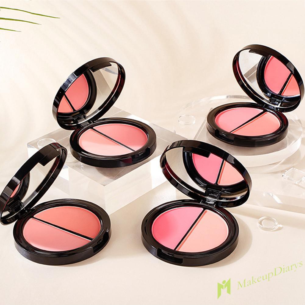 【New Arrival】Two-Color 3D Blush Palette Long-Lasting Powder Blush for Natural Makeup