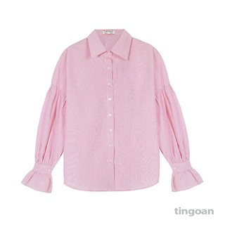 Áo sơmi tay xoè kẻ đỏ tingoan CUPID BLOUSE/RD