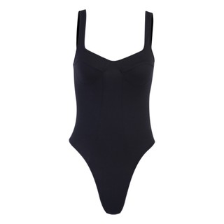 Bodysuit áo liền thân đen chất liệu co dãn mặc dã ngoại phong cách gợi cảm